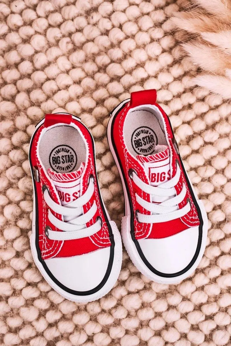 Chłopięce|Dziewczęce>Big Star Shoes Dziecięce Klasyczne Niskie Trampki BIG STAR HH374092 Czerwone
