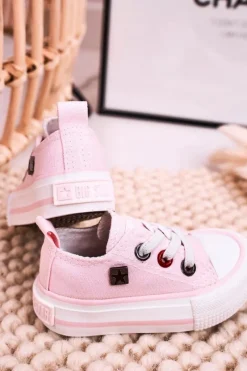 Discount Dziecięce Klasyczne Niskie Trampki BIG STAR HH374197 Różowe Dzieci Chłopięce|Dziewczęce