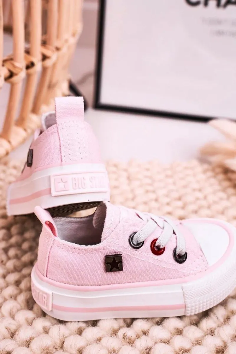 Discount Dziecięce Klasyczne Niskie Trampki BIG STAR HH374197 Różowe Dzieci Chłopięce|Dziewczęce