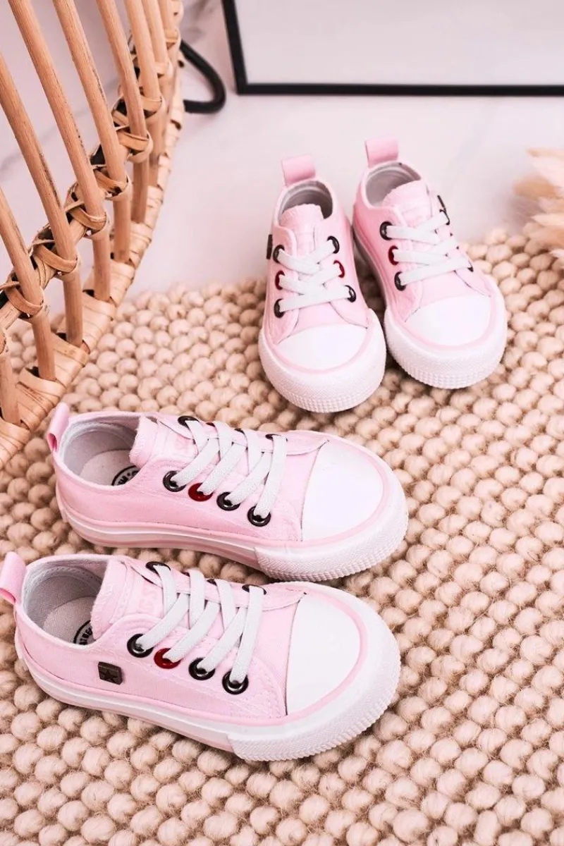 Discount Dziecięce Klasyczne Niskie Trampki BIG STAR HH374197 Różowe Dzieci Chłopięce|Dziewczęce