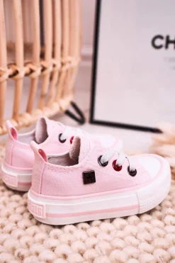 Discount Dziecięce Klasyczne Niskie Trampki BIG STAR HH374197 Różowe Dzieci Chłopięce|Dziewczęce