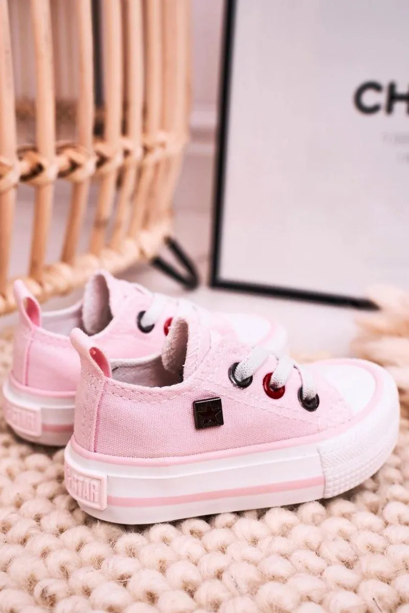 Discount Dziecięce Klasyczne Niskie Trampki BIG STAR HH374197 Różowe Dzieci Chłopięce|Dziewczęce