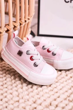 Discount Dziecięce Klasyczne Niskie Trampki BIG STAR HH374197 Różowe Dzieci Chłopięce|Dziewczęce