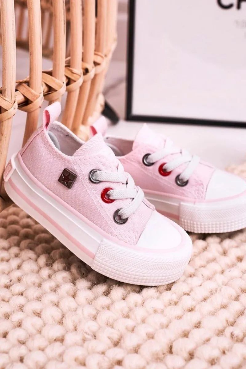 Discount Dziecięce Klasyczne Niskie Trampki BIG STAR HH374197 Różowe Dzieci Chłopięce|Dziewczęce