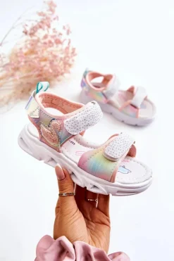 Dziecięce Klasyczne Sandały Na Rzepy Multikolor Darrin Dzieci Dziewczęce