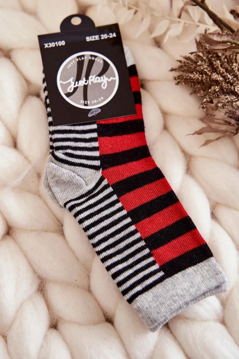 Skarpetki|Skarpetki>Just Play Dziecięce Klasyczne Skarpety W Pasy I Paseczki Czerwone