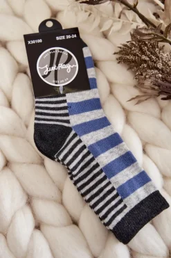 Online Just Play Dziecięce Klasyczne Skarpety W Pasy I Paseczki Niebieskie