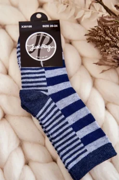 Skarpetki|Skarpetki>Just Play Dziecięce Klasyczne Skarpety W Pasy I Paseczki Granatowe