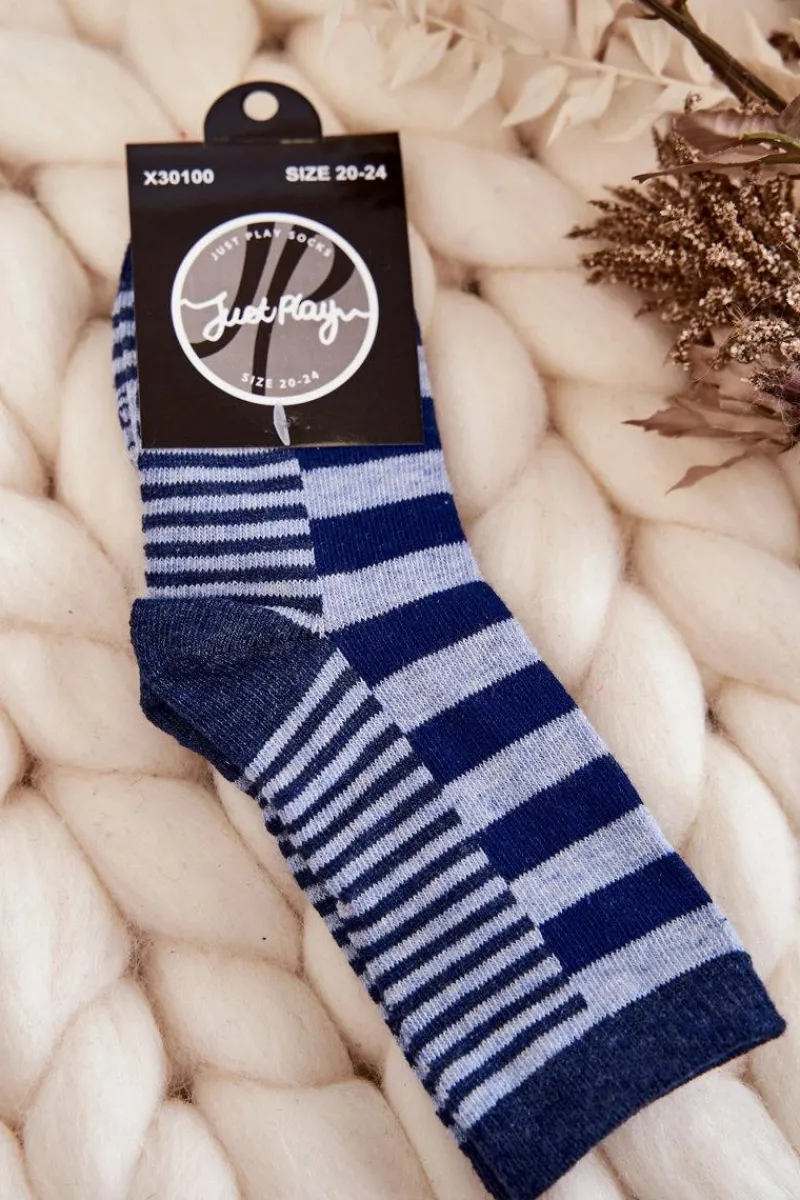 Skarpetki|Skarpetki>Just Play Dziecięce Klasyczne Skarpety W Pasy I Paseczki Granatowe
