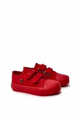 New Dziecięce Klasyczne Trampki BIG STAR JJ374046 Czerwone Dzieci Chłopięce|Dziewczęce