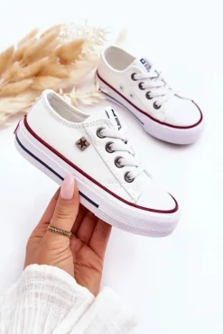 Chłopięce|Dziewczęce>Big Star Shoes Dziecięce Klasyczne Trampki Big Star DD374160 Białe Biały