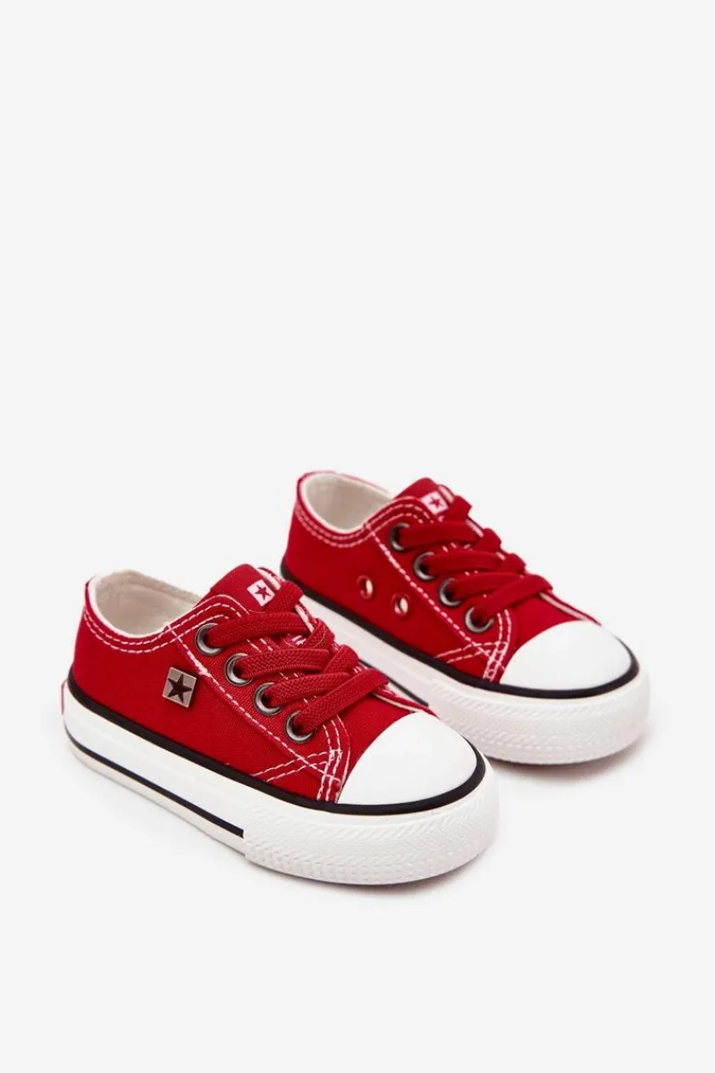 New Big Star Shoes Dziecięce Klasyczne Trampki Big Star DD374161 Czerwone Czerwony