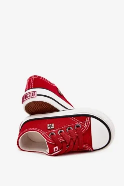 New Big Star Shoes Dziecięce Klasyczne Trampki Big Star DD374161 Czerwone Czerwony