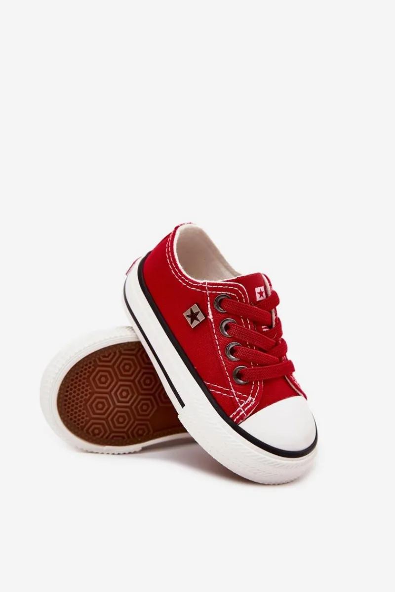 New Big Star Shoes Dziecięce Klasyczne Trampki Big Star DD374161 Czerwone Czerwony