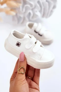 Sale Big Star Shoes Dziecięce Klasyczne Trampki BIG STAR JJ374037 Białe