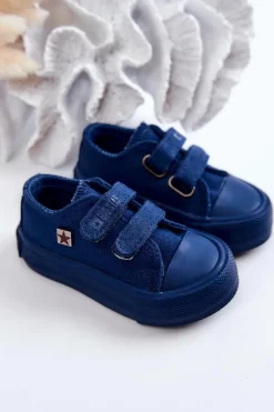 Hot Dziecięce Klasyczne Trampki BIG STAR JJ374039 Granatowe Dzieci Chłopięce|Dziewczęce