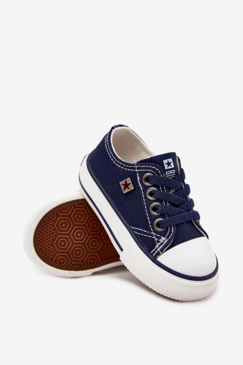 Chłopięce|Dziewczęce>Big Star Shoes Dziecięce Klasyczne Trampki Big Star DD374162 Granatowe Niebieski