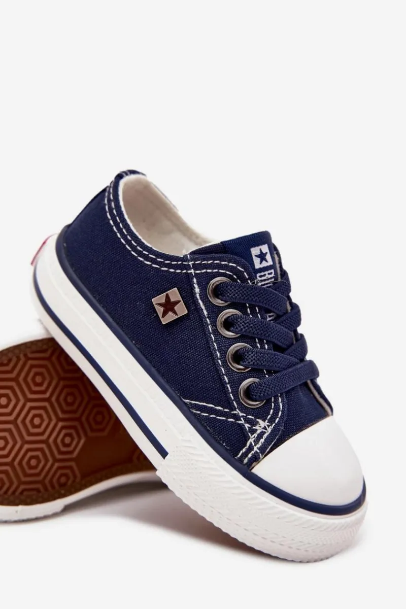 Chłopięce|Dziewczęce>Big Star Shoes Dziecięce Klasyczne Trampki Big Star DD374162 Granatowe Niebieski