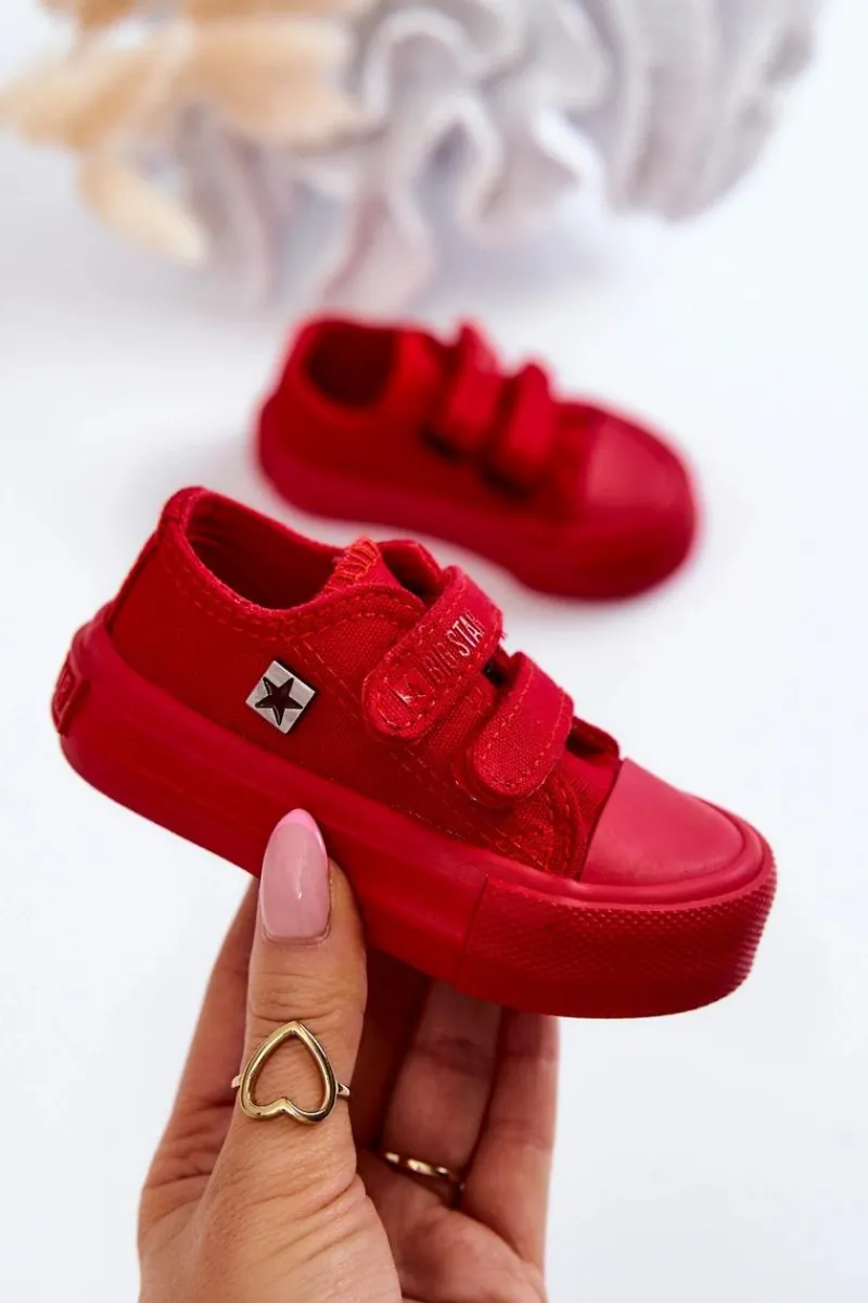 Discount Big Star Shoes Dziecięce Klasyczne Trampki BIG STAR JJ374041 Czerwone
