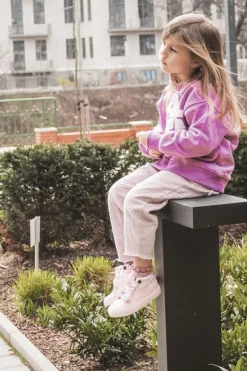 Online Dziecięce Klasyczne Wysokie Trampki Big Star LL374003 Różowe Dzieci Chłopięce|Dziewczęce