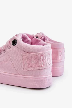 Online Dziecięce Klasyczne Wysokie Trampki Big Star LL374003 Różowe Dzieci Chłopięce|Dziewczęce