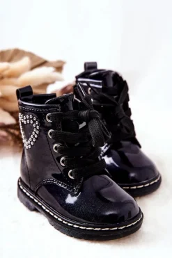 Sale Dziecięce Lakierowane Botki Błyszczące Granatowe Macy Dzieci Dziewczęce