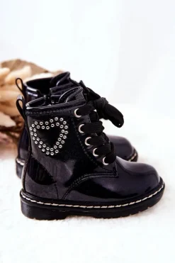 Sale Dziecięce Lakierowane Botki Błyszczące Granatowe Macy Dzieci Dziewczęce