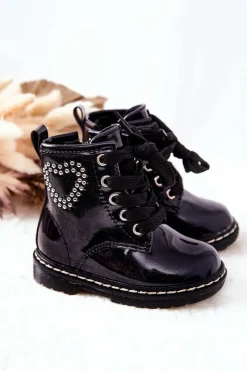 Sale Dziecięce Lakierowane Botki Błyszczące Granatowe Macy Dzieci Dziewczęce