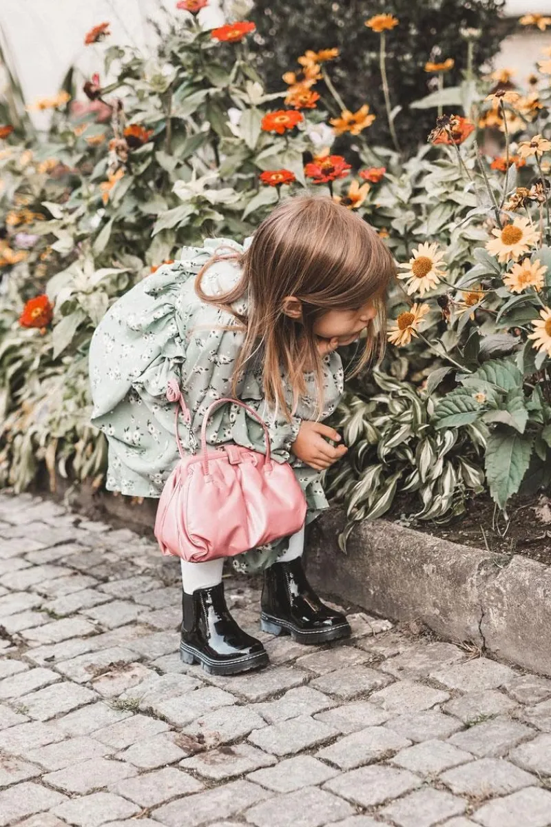 Discount Dziecięce Lakierowane Ocieplane Botki Czarne Porky Dzieci Dziewczęce