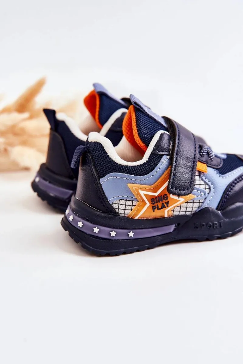 Dziecięce Lekkie Buty Sportowe Granatowe Mobby Dzieci Chłopięce