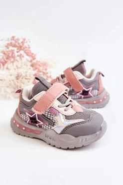 Chłopięce>Boto Dziecięce Lekkie Buty Sportowe Szaro-Różowe Mobby