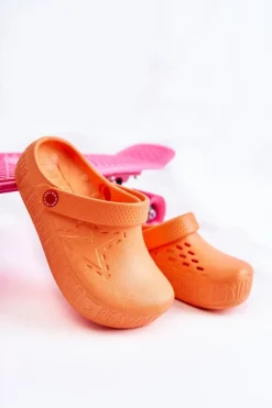 Discount Dziecięce Lekkie Klapki Kroksy Big Star II375008 Pomarańczowe Dzieci Chłopięce|Dziewczęce