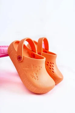 Discount Dziecięce Lekkie Klapki Kroksy Big Star II375008 Pomarańczowe Dzieci Chłopięce|Dziewczęce