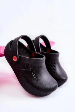 Chłopięce|Dziewczęce>Big Star Shoes Dziecięce Lekkie Klapki Kroksy Big Star II375001 Czarne Czarny