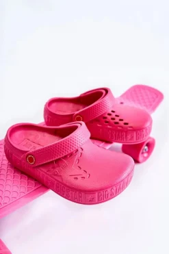 Best Big Star Shoes Dziecięce Lekkie Klapki Kroksy Big Star II375006 Fuksja