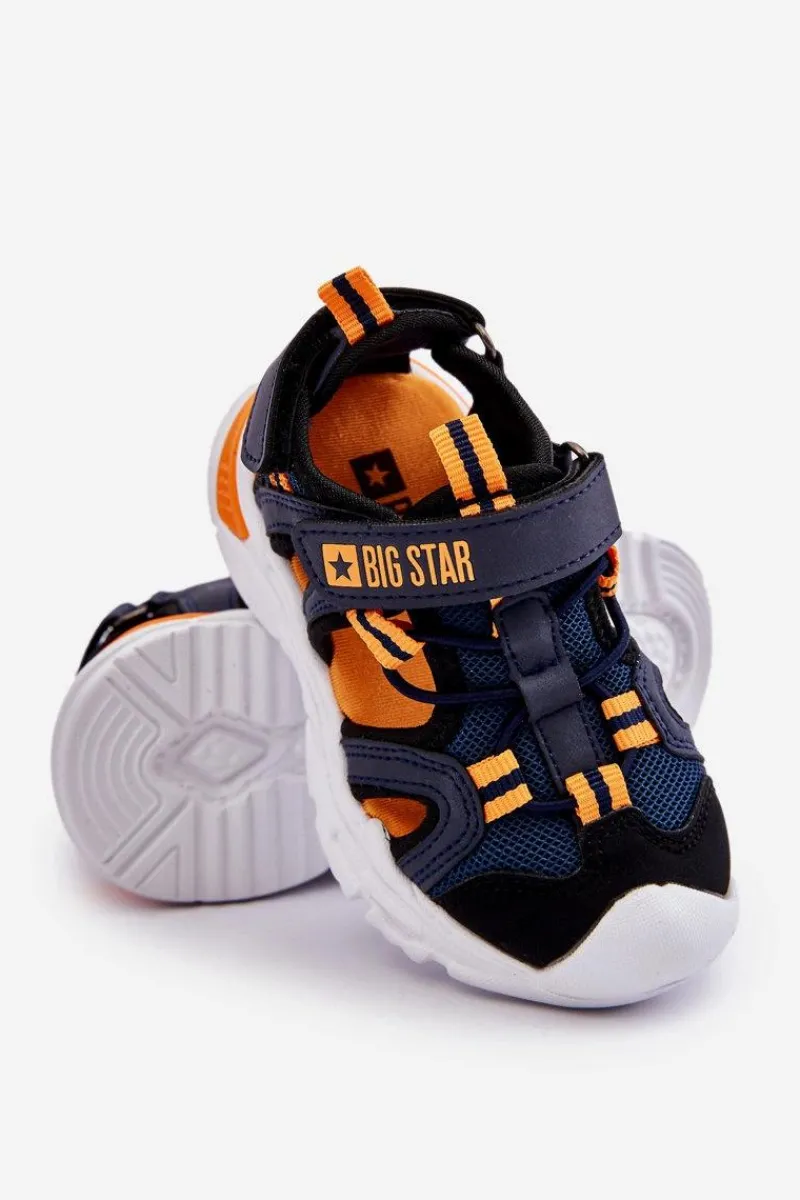 Discount Dziecięce Lekkie Sandałki Big Star LL374212 Granatowe Dzieci Chłopięce