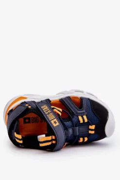 Discount Dziecięce Lekkie Sandałki Big Star LL374212 Granatowe Dzieci Chłopięce