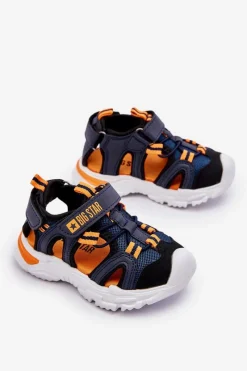 Discount Dziecięce Lekkie Sandałki Big Star LL374212 Granatowe Dzieci Chłopięce