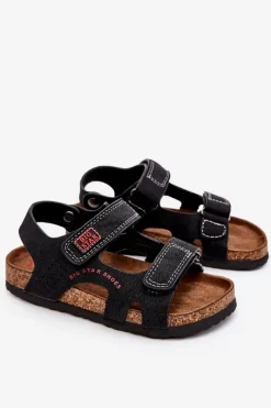 Chłopięce|Sandały Big Star>Big Star Shoes Dziecięce Lekkie Sandałki Na Rzepy Big Star LL374141 Czarne