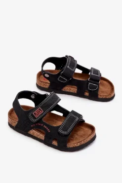 Chłopięce|Sandały Big Star></noscript>Big Star Shoes Dziecięce Lekkie Sandałki Na Rzepy Big Star LL374141 Czarne