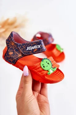 Best Dziecięce Lekkie Sandały Z Ozdobami Pomarańczowo-Granatowe Trusty Dzieci Chłopięce