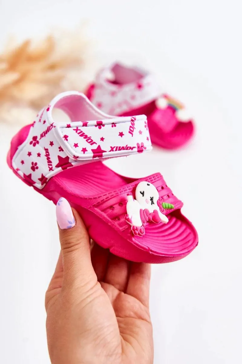 Outlet Boto Dziecięce Lekkie Sandały Z Ozdobami Ciemnoróżowe Trusty