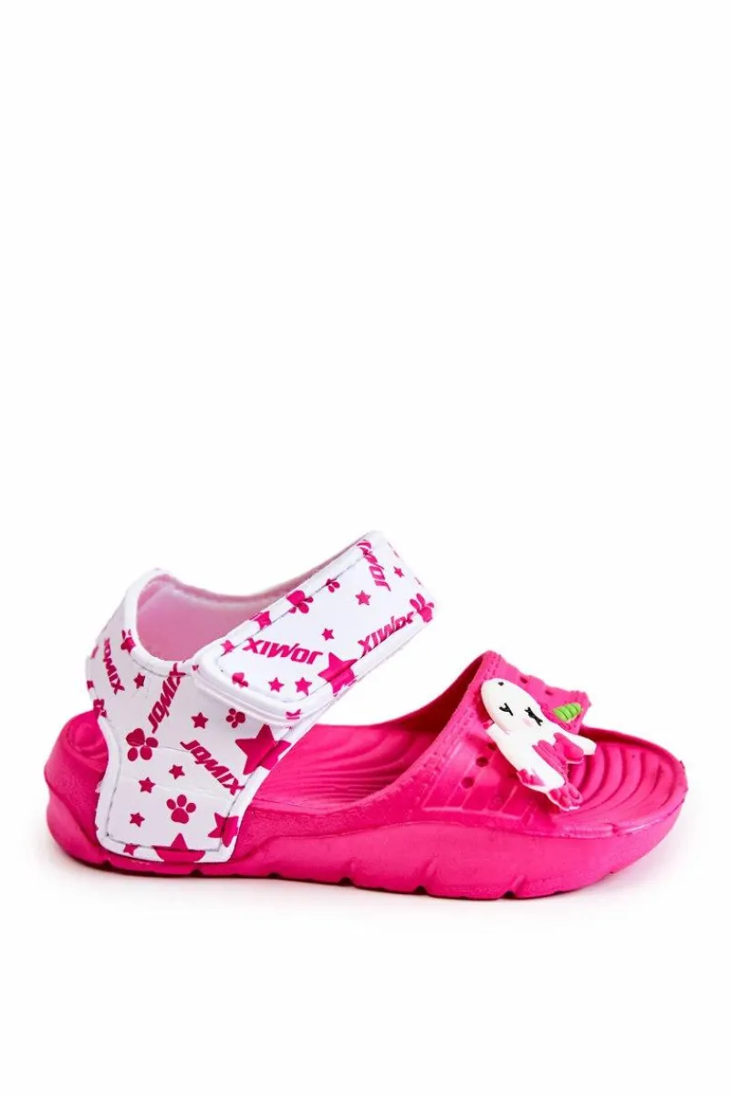 Outlet Boto Dziecięce Lekkie Sandały Z Ozdobami Ciemnoróżowe Trusty