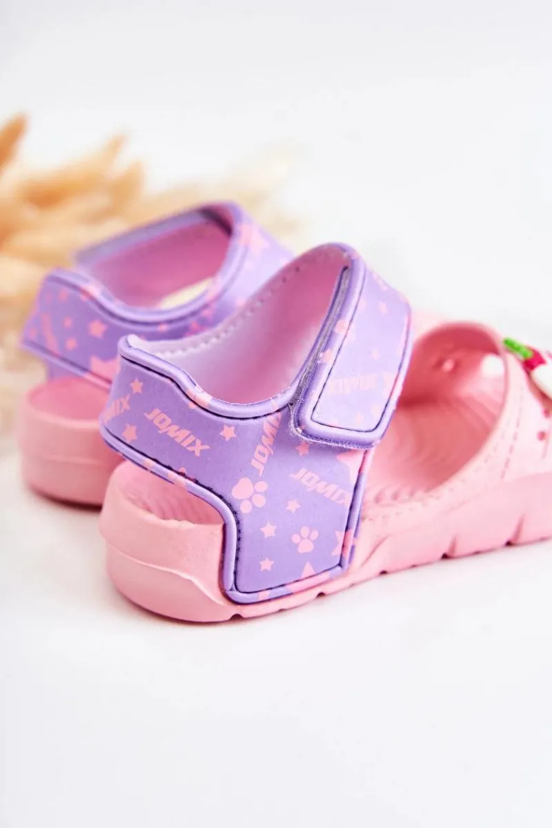 Clearance Dziecięce Lekkie Sandały Z Ozdobami Różowo-Fioletowe Trusty Dzieci Dziewczęce