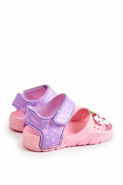 Clearance Dziecięce Lekkie Sandały Z Ozdobami Różowo-Fioletowe Trusty Dzieci Dziewczęce