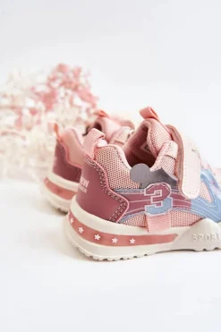 Clearance Dziecięce Materiałowe Buty Sportowe Różowe Nathine Dzieci Dziewczęce