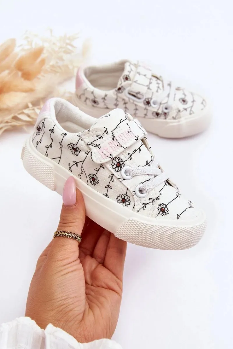 New Big Star Shoes Dziecięce Materiałowe Trampki BIG STAR JJ374102 Białe