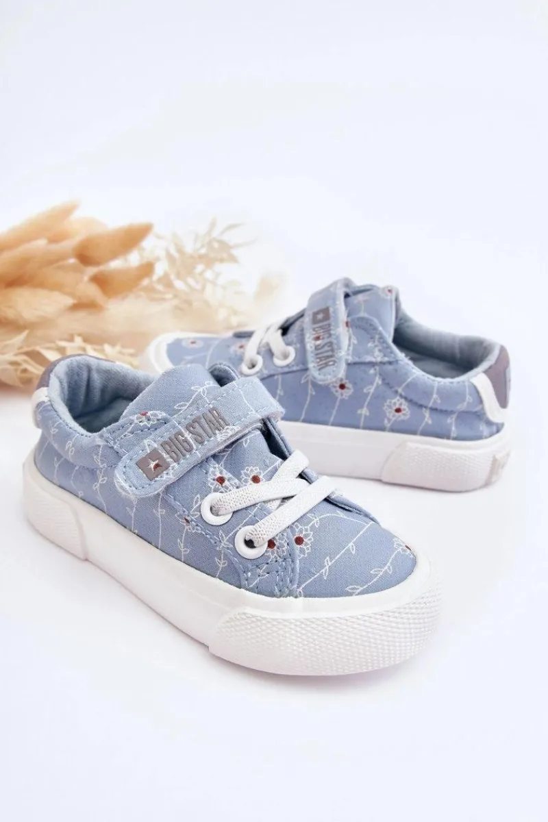 Dziewczęce>Big Star Shoes Dziecięce Materiałowe Trampki BIG STAR JJ374101 Niebieskie