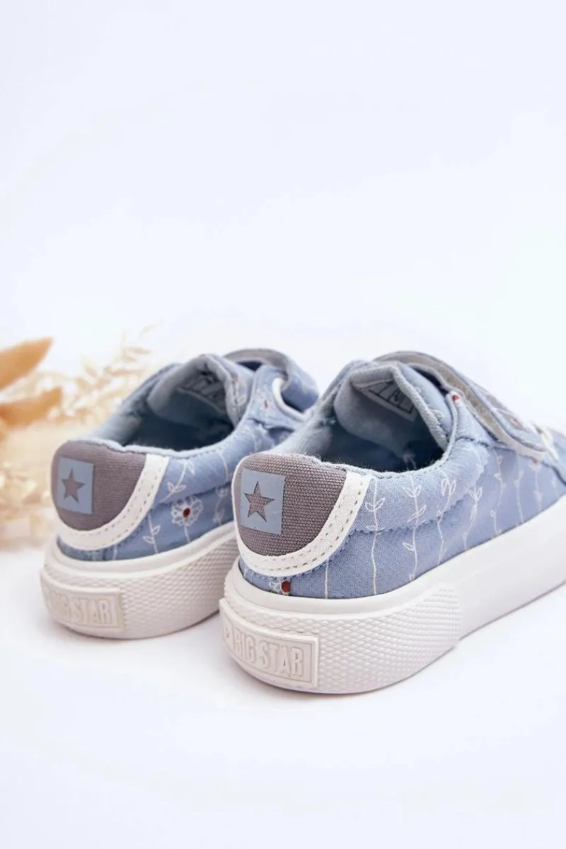 Dziewczęce>Big Star Shoes Dziecięce Materiałowe Trampki BIG STAR JJ374101 Niebieskie