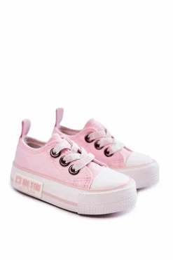 Hot Big Star Shoes Dziecięce Materiałowe Trampki BIG STAR KK374052 Różowe Różowy